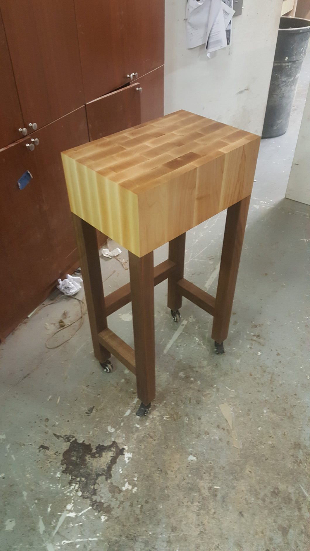 Maple Butcher Block with Walnut Legs